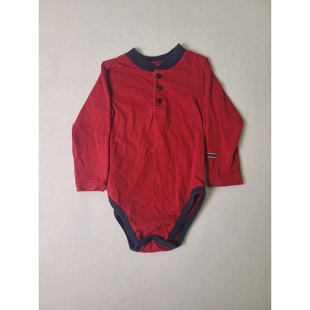 VTG Y2K 00s Blue's Clues Henley Bodysuit Toddler 24M Red Long Sleeve 2001 Viacom